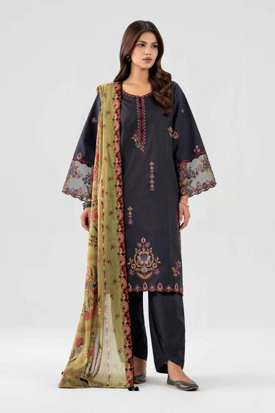 3 Piece - Printed Embroidered Suit