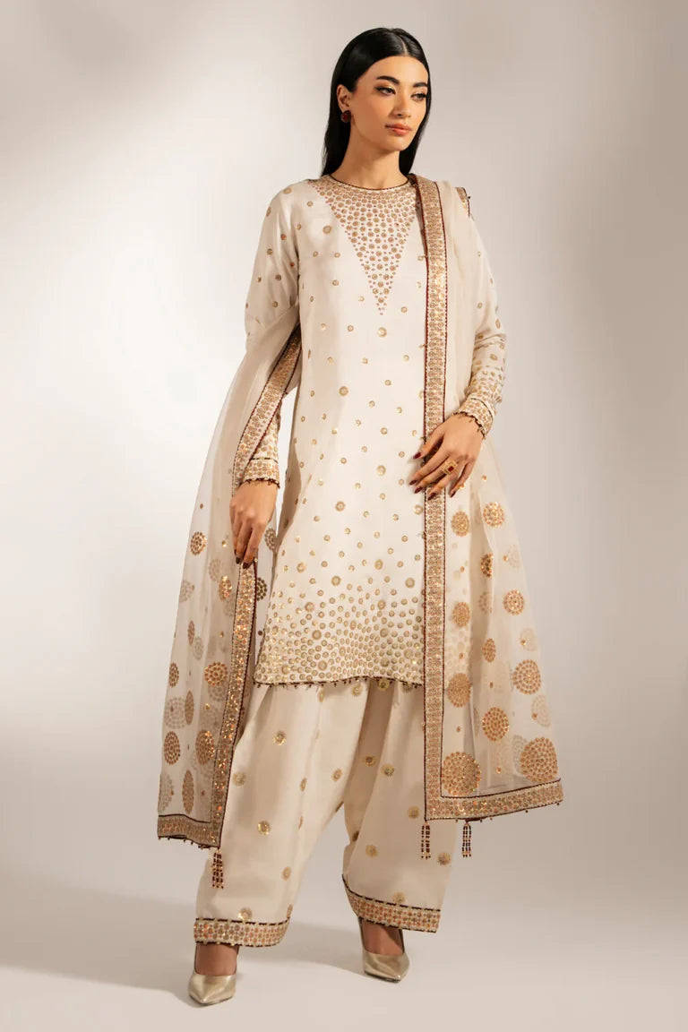 Jazmin Premium Embroidered 3 Piece Silk Suit