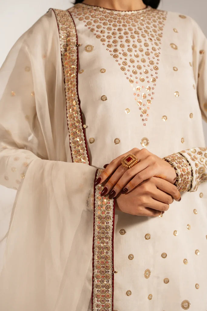Jazmin Premium Embroidered 3 Piece Silk Suit
