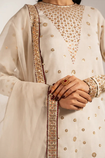 Jazmin Premium Embroidered 3 Piece Silk Suit