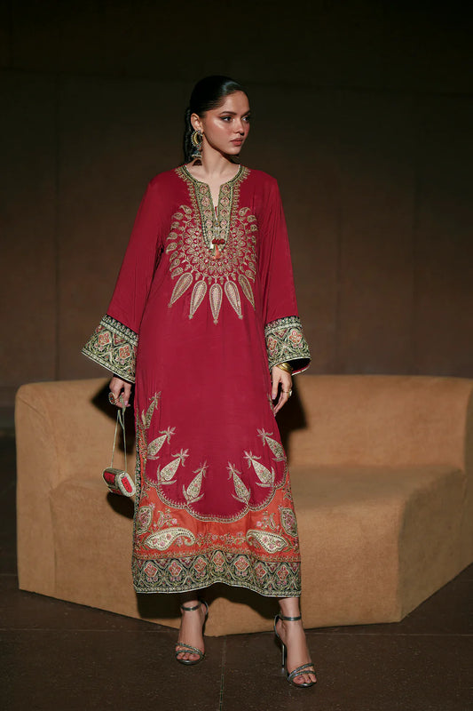 Ethnic Luxury Embroidered Silk 2PC Suit