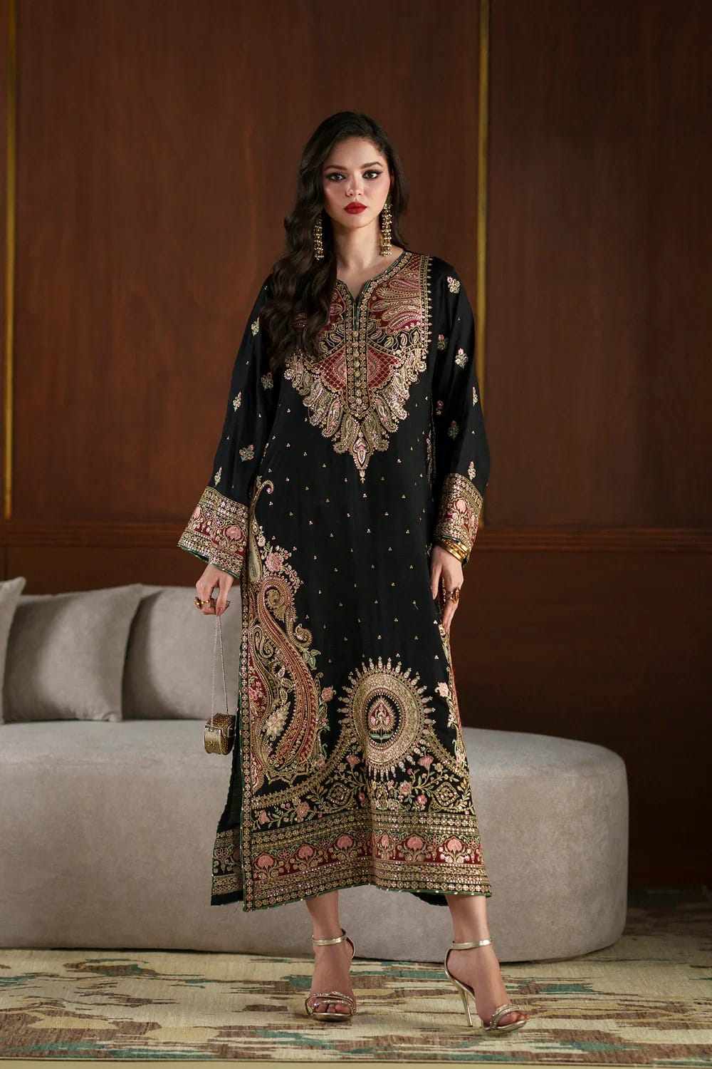 Ethnic Black Premium Silk 3PC Suit