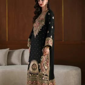 Ethnic Black Premium Silk 3PC Suit