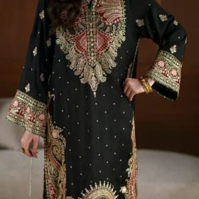 Ethnic Black Premium Silk 3PC Suit