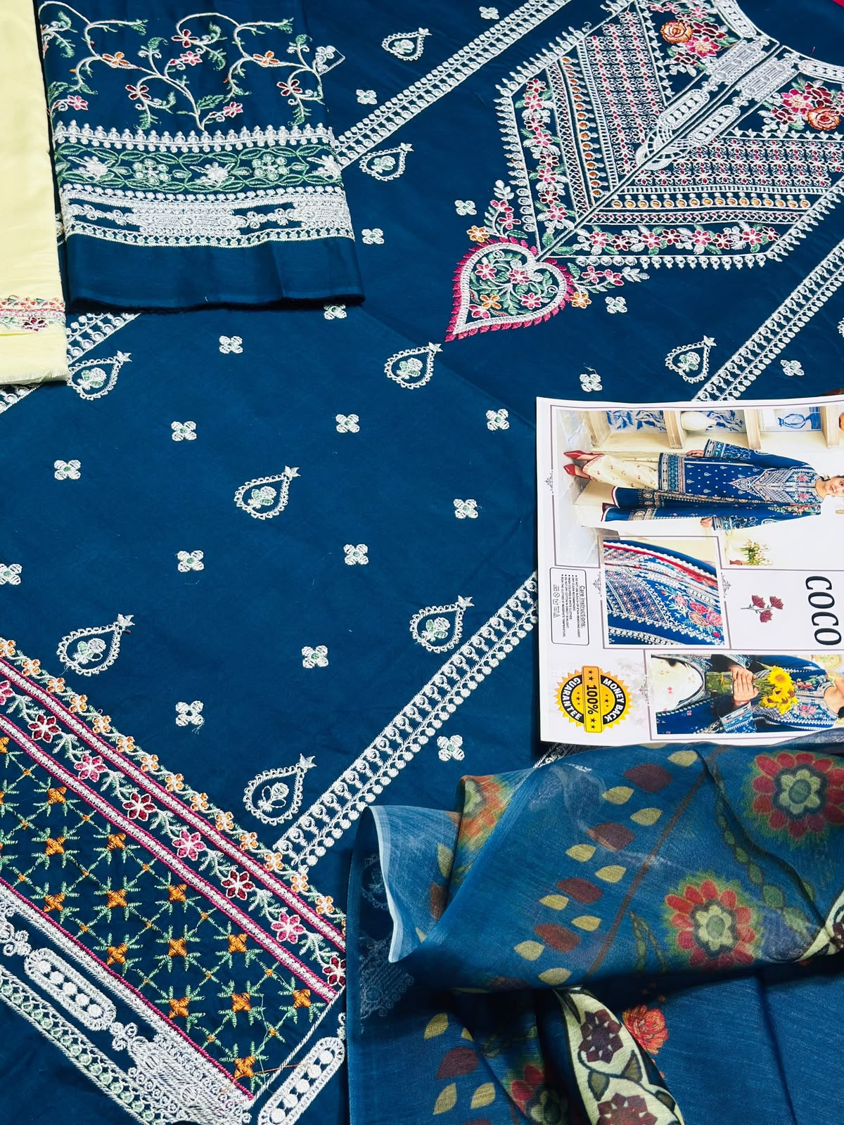 Coco Premium Embroidered Lawn Collection – 3PC Suit